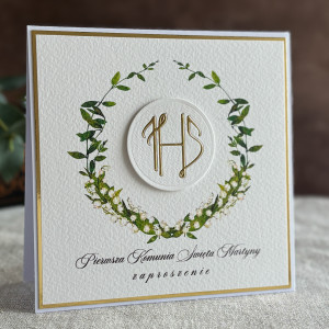 Ręcznie robione zaproszenia komunijne wzór 49B