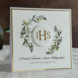 Ręcznie robione zaproszenia komunijne wzór 4B
