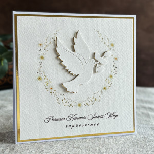 Ręcznie robione zaproszenia komunijne wzór 51