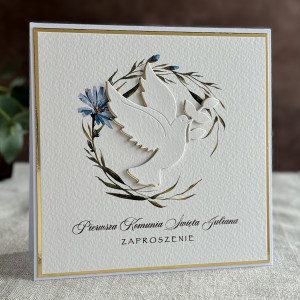Ręcznie robione zaproszenia komunijne wzór 5B