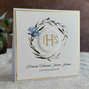 Ręcznie robione zaproszenia komunijne wzór 5C