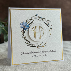 Ręcznie robione zaproszenia komunijne, wzór 5D