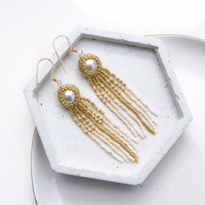 Ręcznie szyte kolczyki Solange