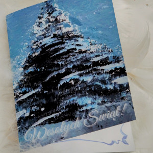 Ręcznie wykonana kartka, niepowtarzalna z pięknymi życzeniami