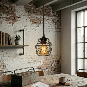 Ręcznie wykonana lampa wisząca w stylu industrialnym LED E27