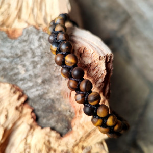 Regulowana bransoletka z naturalnych kamieni tygrysie oko