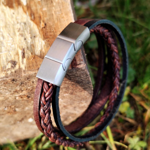 Regulowana męska bransoletka ze skóry produkt polski