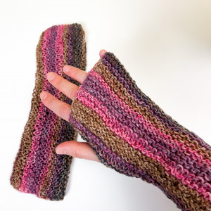 Rękawiczki bez palców, kolorowe mitenki