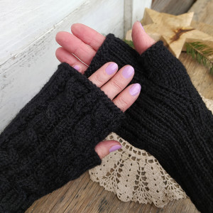 Rękawiczki bez palców Mitenki - Czarne
