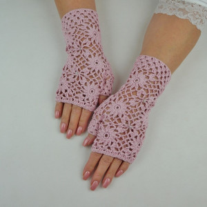 Rękawiczki handmade pink