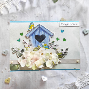 Romantyczna kartka okolicznościowa z sikoreczkami