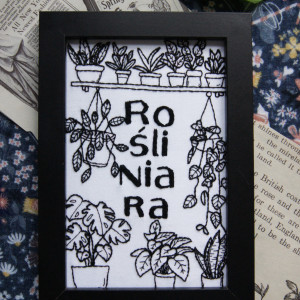 ROŚLINIARA - HAFT W RAMCE (CZARNA)