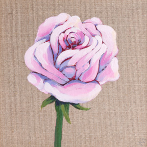 Róża - obraz, akryl na płótnie 20 x 20 cm + ramka