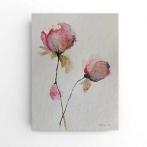 Róże -akwarela formatu 24/18 cm