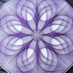 Rozeta #2 fioletowa, obraz String Art,