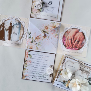 Rozkładane pudełko prezentowe na ślub personalizowane