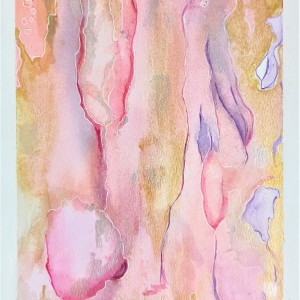 Różowa abstrakcja - akwarela 19x27 cm