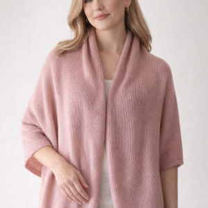 Różowa chusta z wełny merino