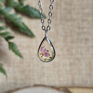 Różowa Srebrna łezka kwiat łza