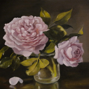 Różowe peonie - Obraz Olejny 24x30