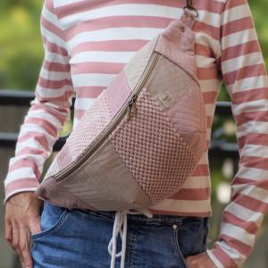 różowo-beżowa patchworkowa  nerka XXL