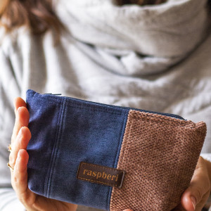 Różowo-granatowa kosmetyczka MIDI