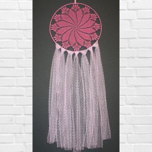 Różowy koronkowy łapacz snów MK241