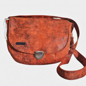 Ruda torebka listonoszka wegańska retro vintage postarzana