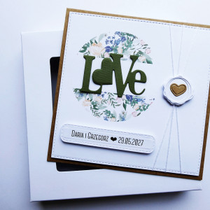 Rustykalna kartka ślubna z personalizacją handmade gratulacje ślubne