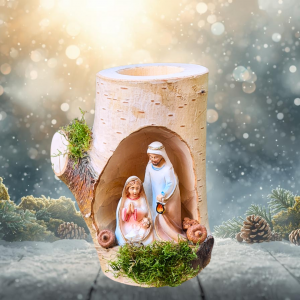 Rustykalna stajenka z brzozy – ręcznie wykonana świąteczna szopka #11