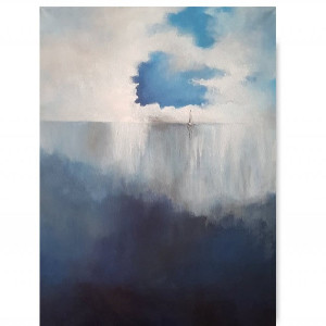 Samotna łódź -obraz akrylowy formatu 90/60 cm