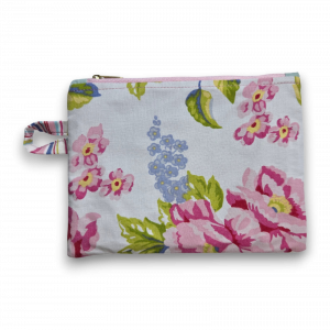 Saszetka M biała w kwiaty