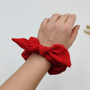 Scrunchie/frotka bow Red