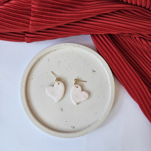 Serca wiszące biało różowe