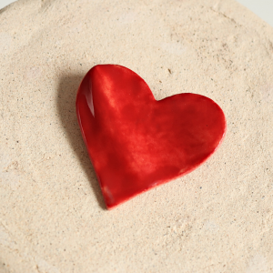Serce ceramiczne broszka