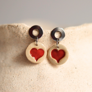 Serce ceramiczne kolczyki