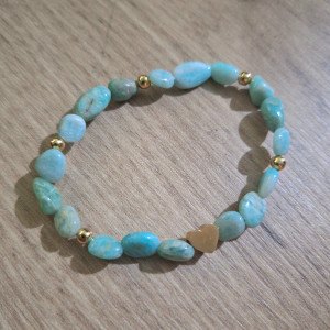 SERCE I AMAZONIT- BRANSOLETKA RÓWNOWAGI I KREATYWNOŚCI