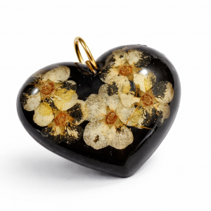 Serce z kwiatami retro żywica