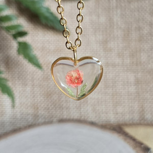 Serduszko z pomarańczowym kwiatem