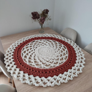 Serweta szydełkowa ze sznurka bawełnianego 85cm