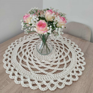 Serweta ze sznurka bawełnianego szydełkowa 60cm