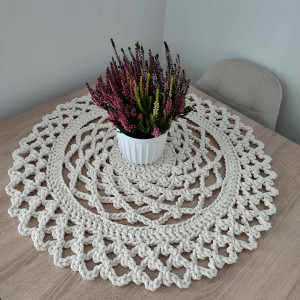 Serweta ze sznurka bawełnianego szydełkowa 65cm