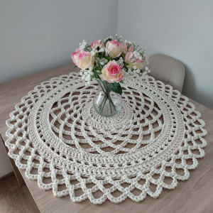 Serweta ze sznurka bawełnianego szydełkowa 80cm