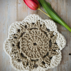 Serwetka szydełkowa - Podkładka bawełniana 22cm