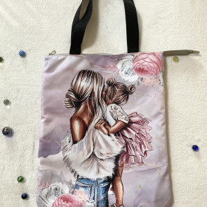 Shoperka "Mama i córa", duża, mieści a4, zasuwana