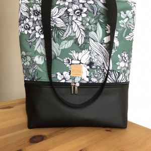 Shopperka / torba na ramię w szkicowane kwiaty