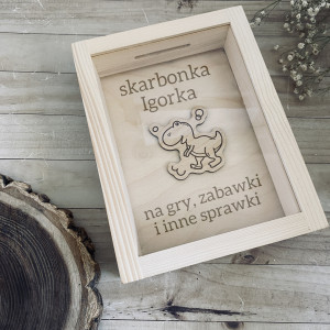 Skarbonka dinozaur dowolny napis