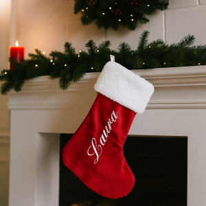 Skarpeta Mikołaja dekoracja świąteczna z haftowanym imieniem prezent