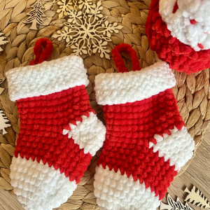 Skarpety świąteczne na szydełku