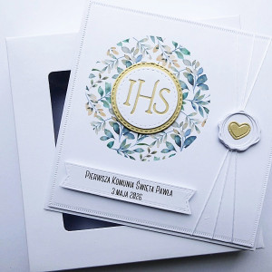 Skromna kartka na Komunię ręcznie robiona